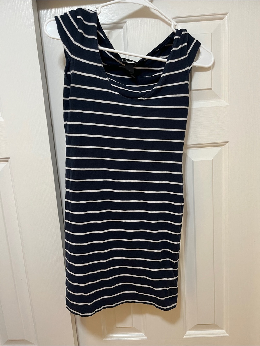 H&M Navy and White Striped Sleeveless Dress